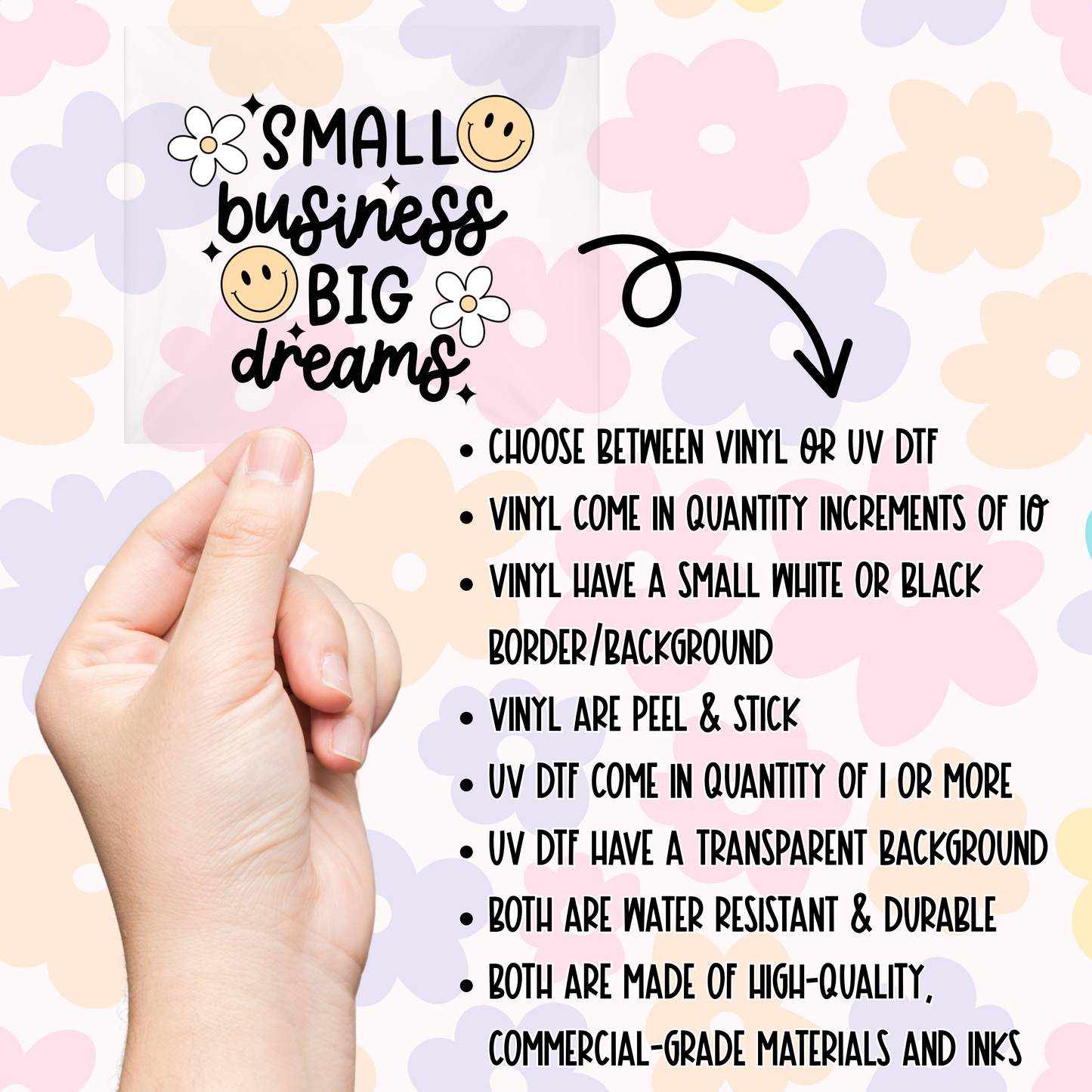 Small Business Big Dreams - Vinyl or UV DTF Sticker
