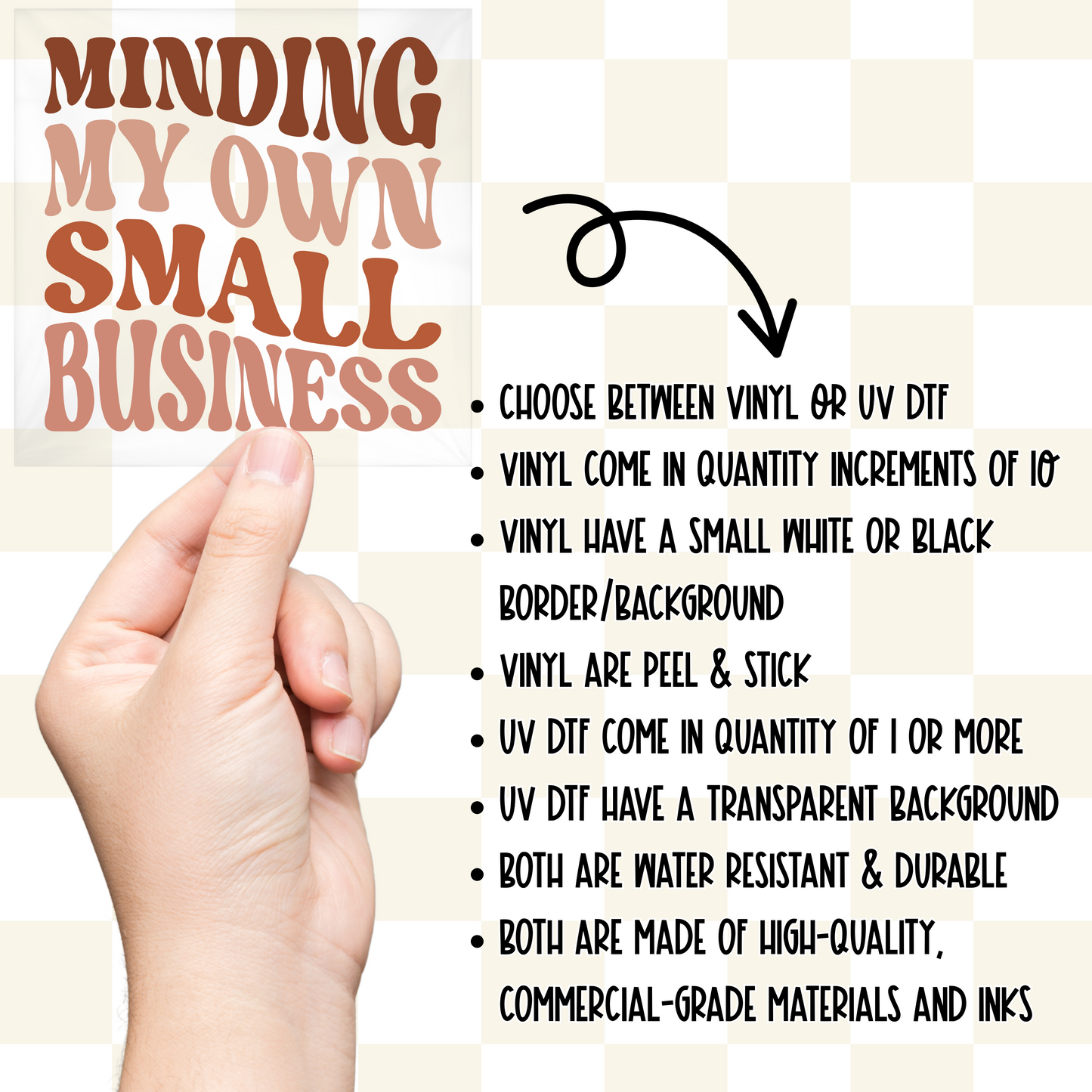 Minding My Own Small Business - Vinyl or UV DTF Sticker