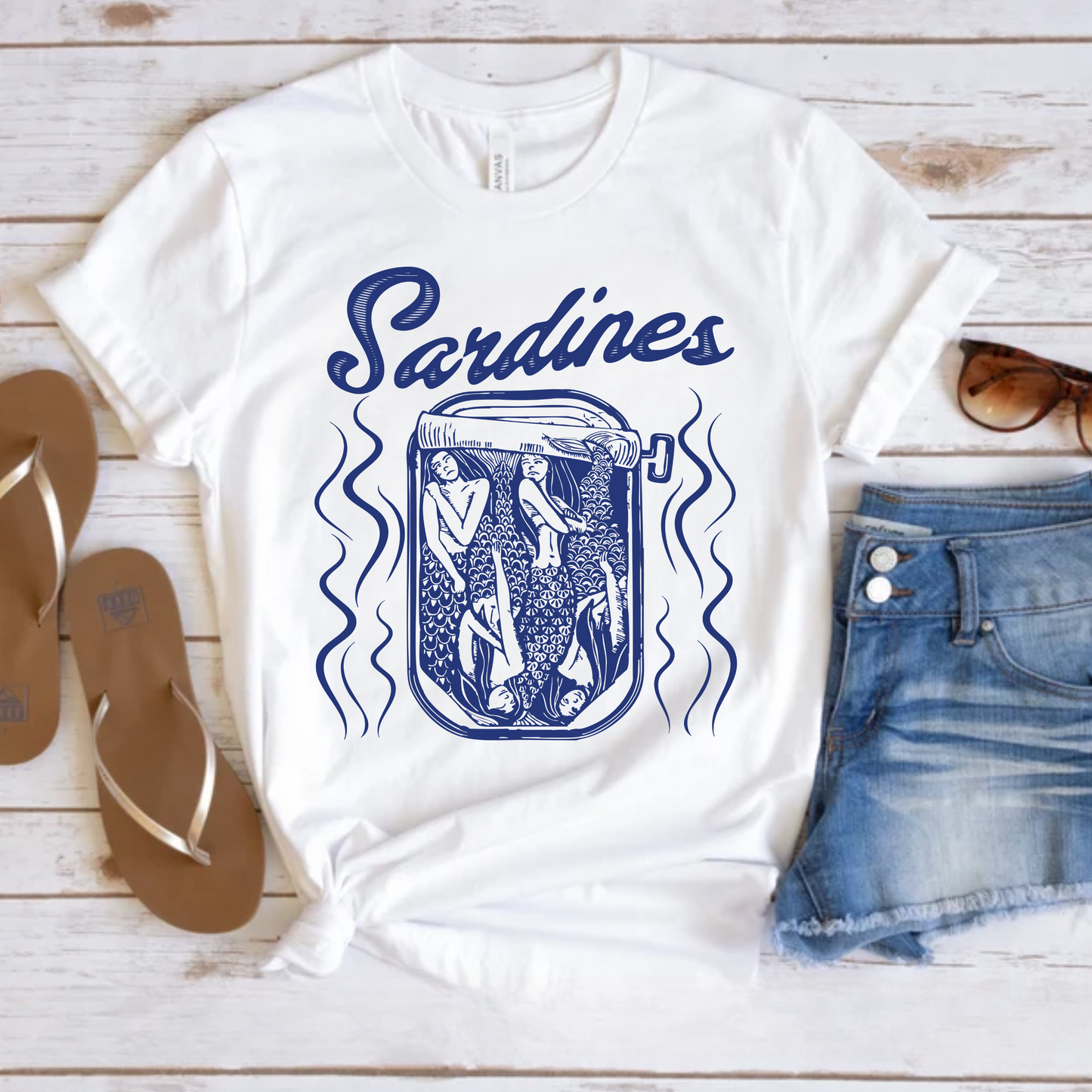 Sardines Mermaid - White or Blue