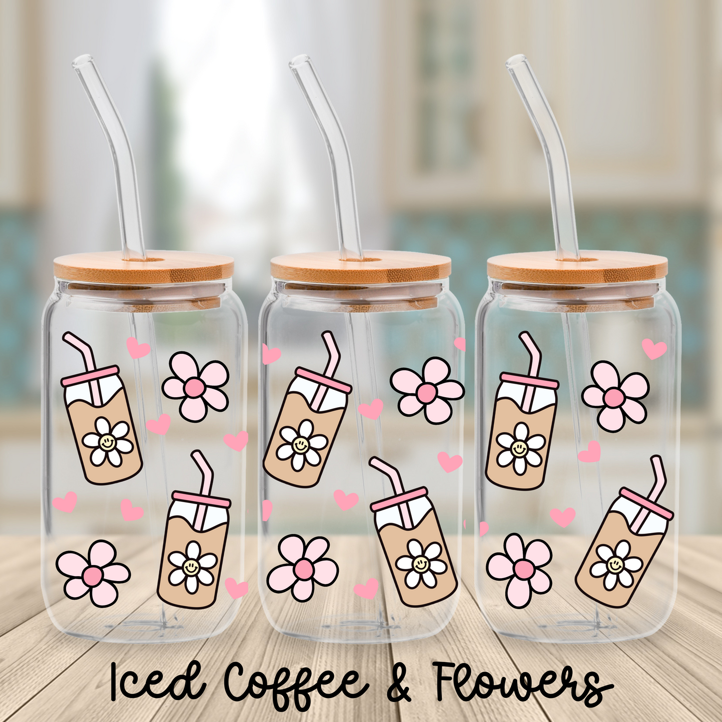 Iced Coffee & Flowers Cup