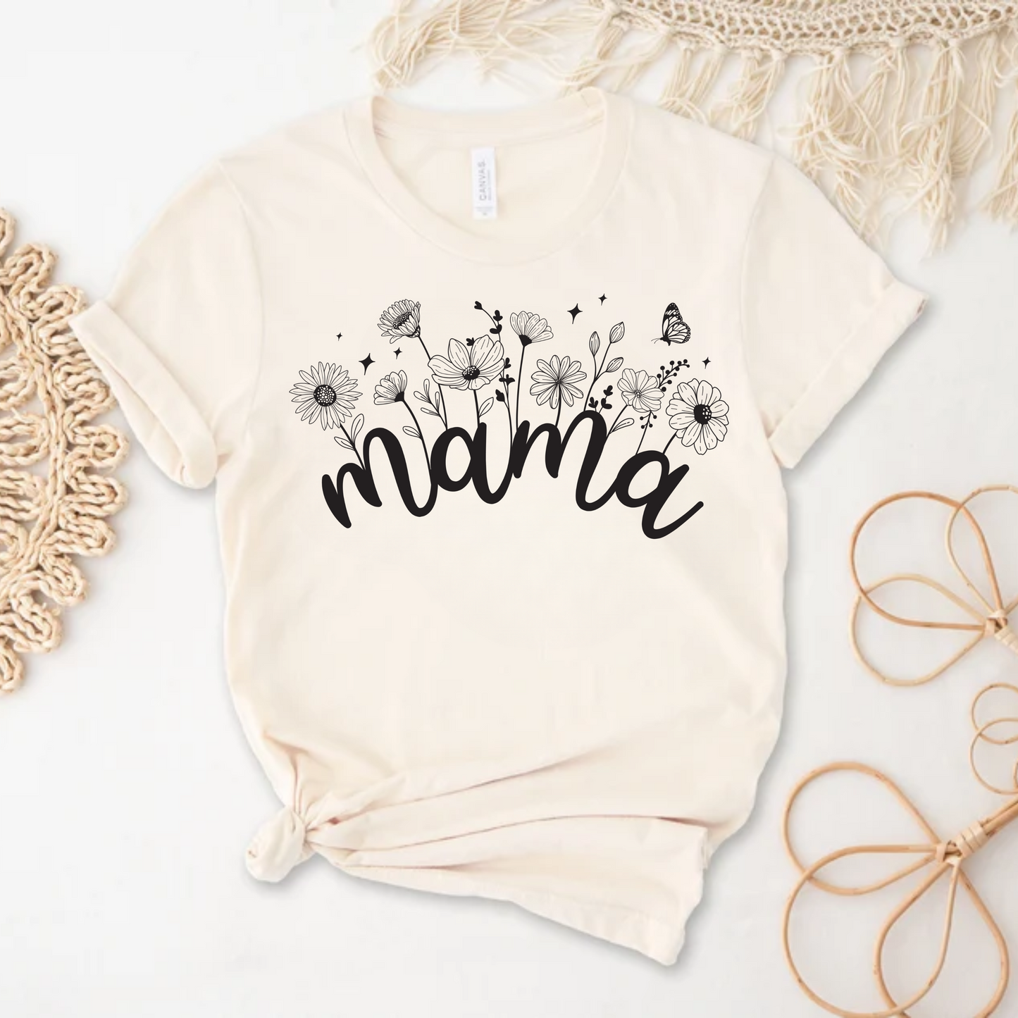 Mama Flowers Curved BLACK