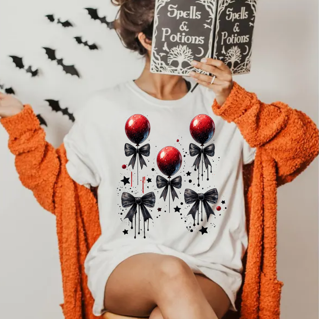 Red Balloon Black Bow Grid
