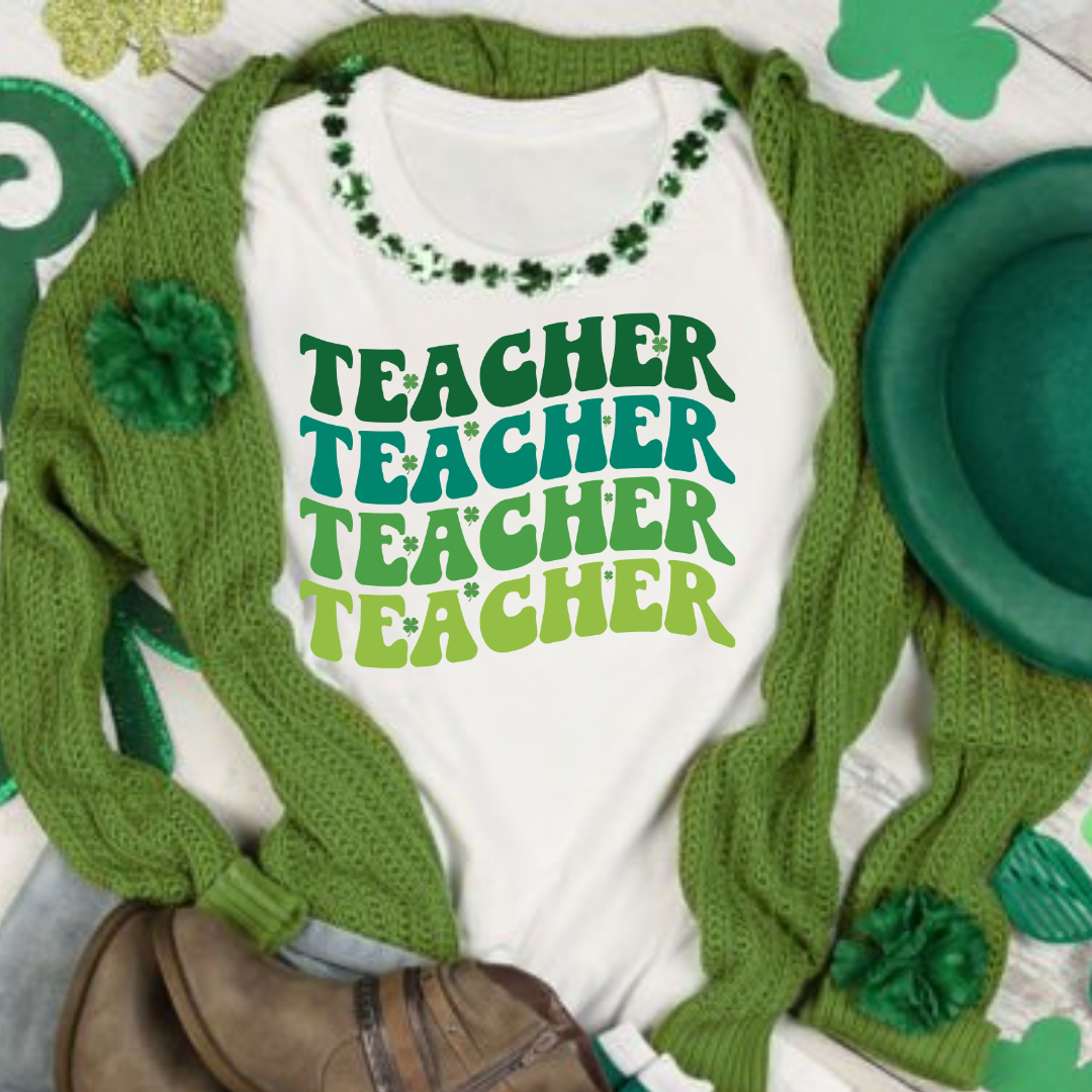 Teacher Ombre Green Waved