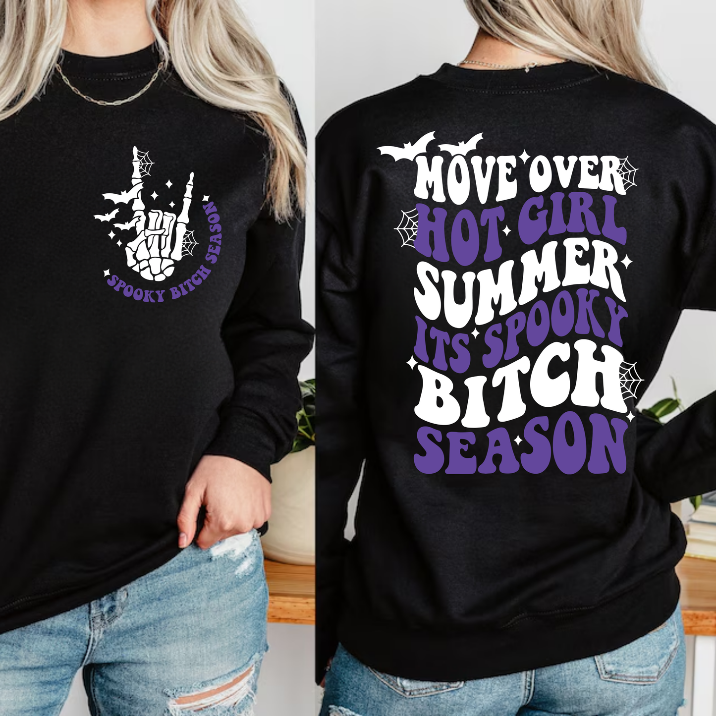 Spooky Bitch Season Purple Waved - BLACK or WHITE