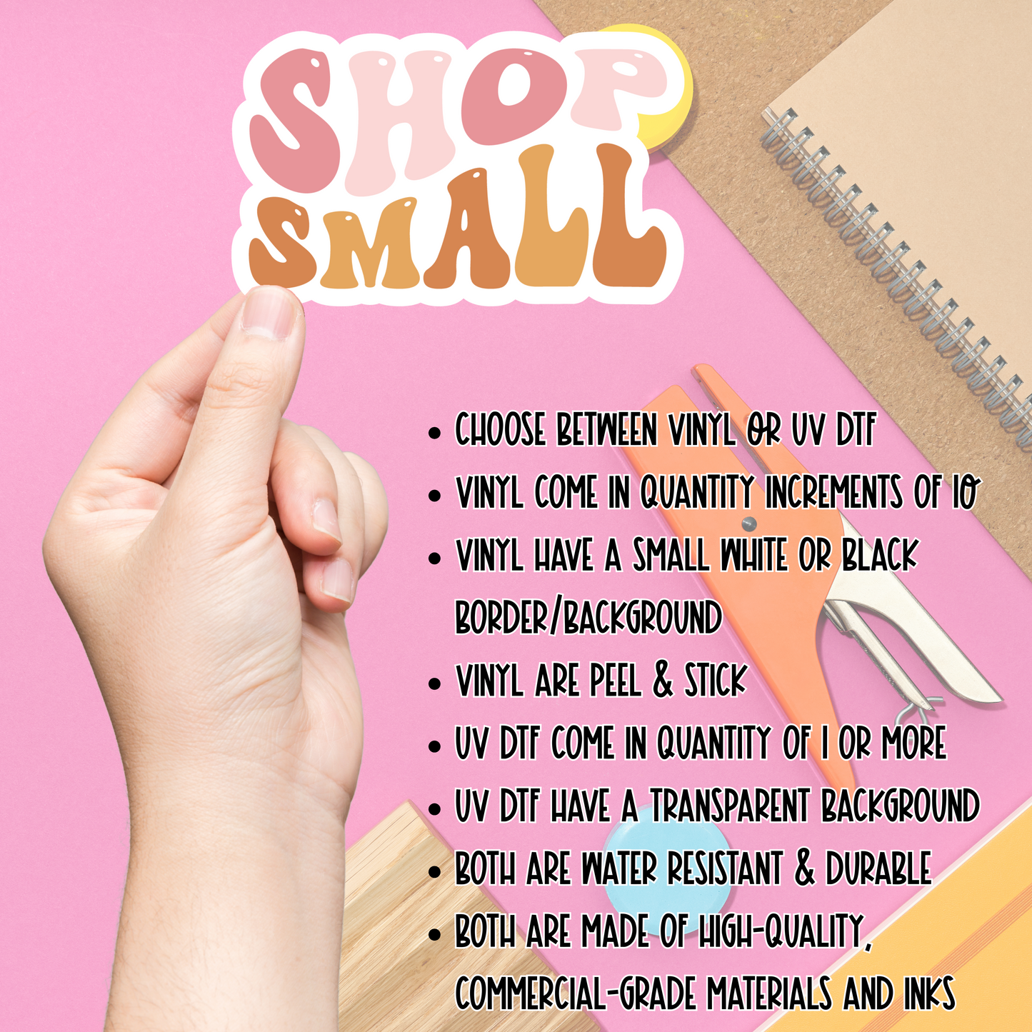 Shop Small - Vinyl or UV DTF Sticker