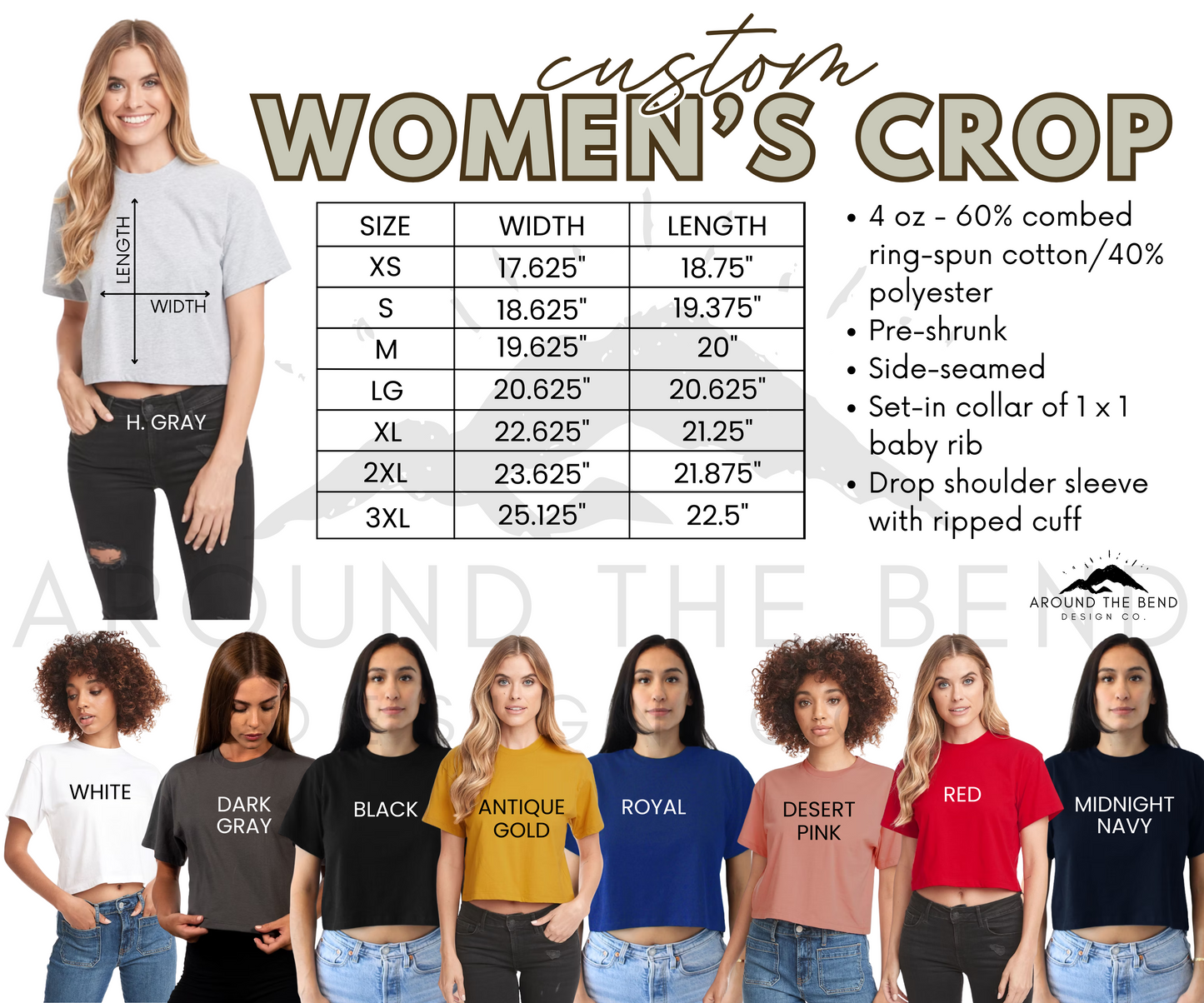 Customize Women Ideal Crop Top Tee - You Choose the Design!