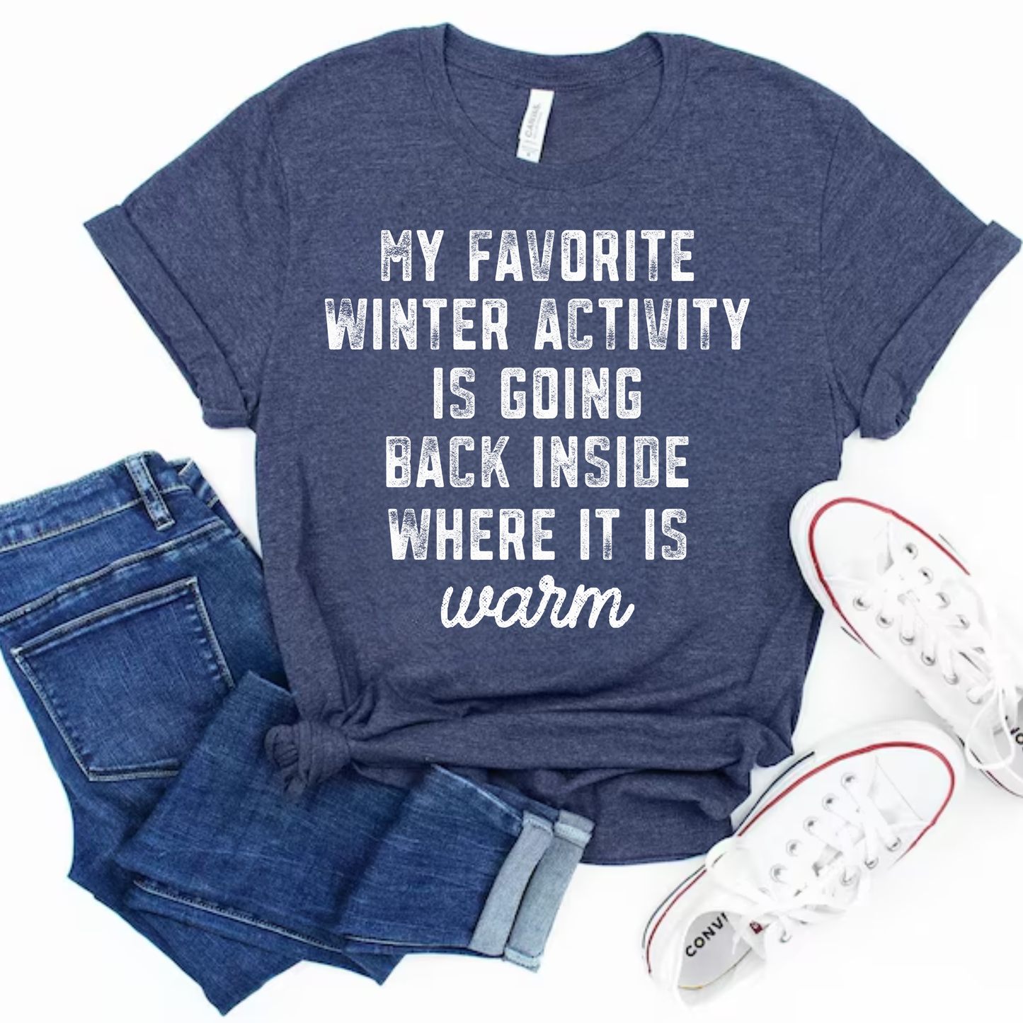 Favorite Winter Activity - Black or White (Personalize Color)