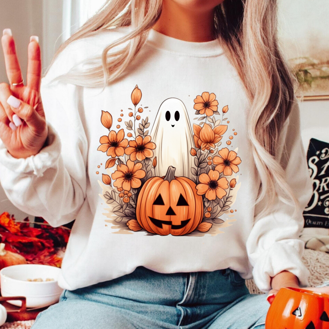 Orange Floral Boho Ghost