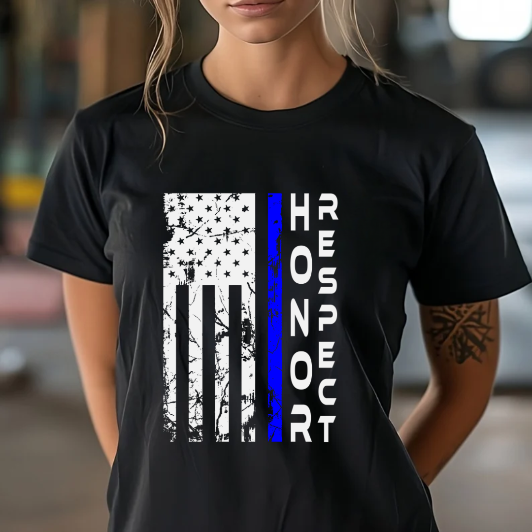 Honor Respect Blue Line Flag