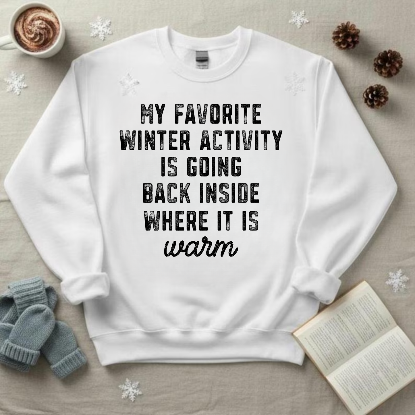 Favorite Winter Activity - Black or White (Personalize Color)