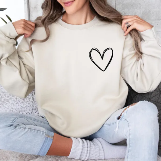 Pocket Scribble Heart BLACK