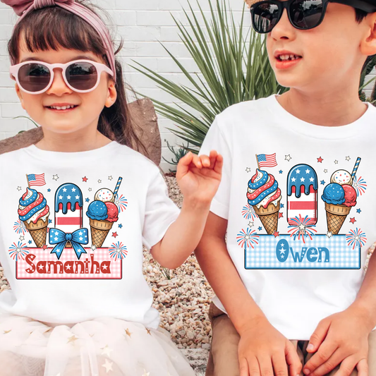 Patriotic Kids - Customize Name and Color