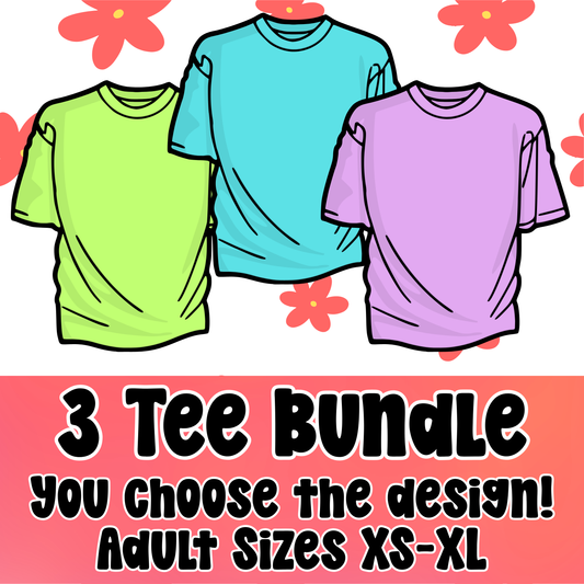 3 Tee Bundle - Adult Size XS-XL