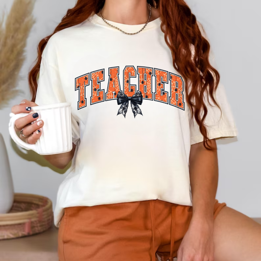 Teacher Varsity Halloween Bow