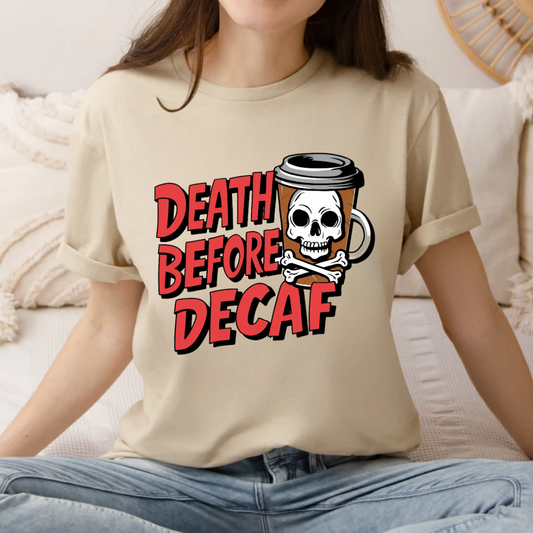 Death Before Decaf Skull Cup
