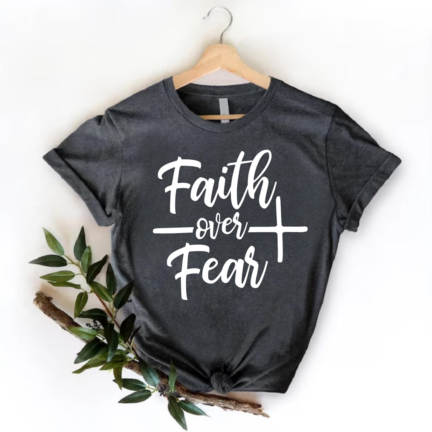 Faith Over Fear Cross - BLACK or WHITE design