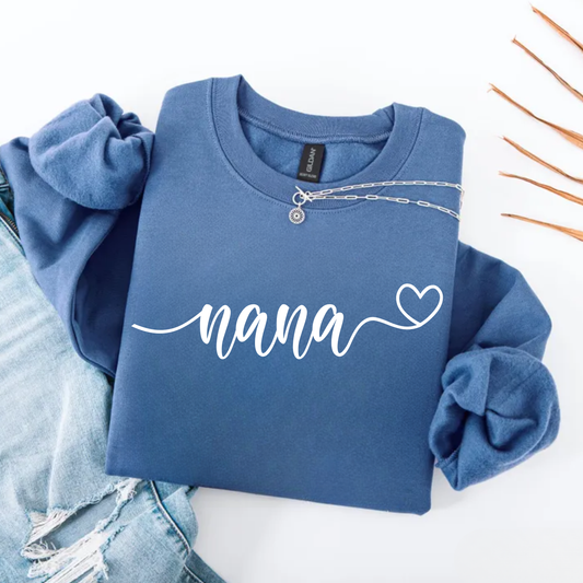 Nana Heart - PERSONALIZE DESIGN COLOR BLACK or WHITE