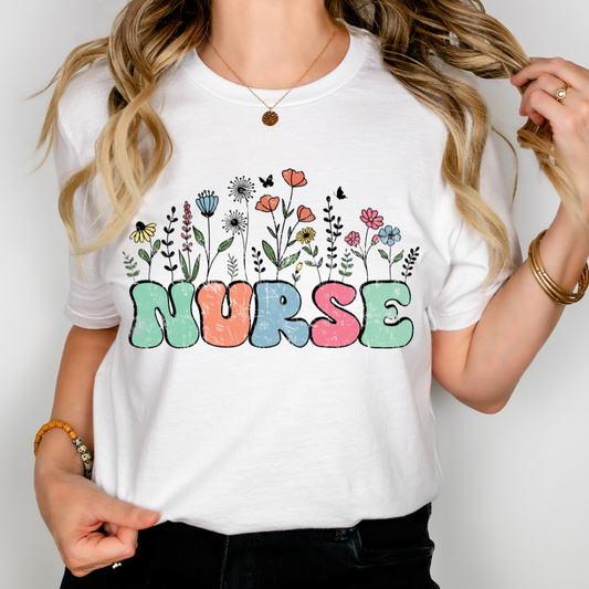 Nurse Wild Flowers (DISTRESSED)