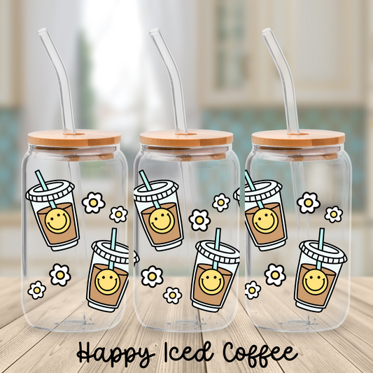 Happy Iced Coffee Cup
