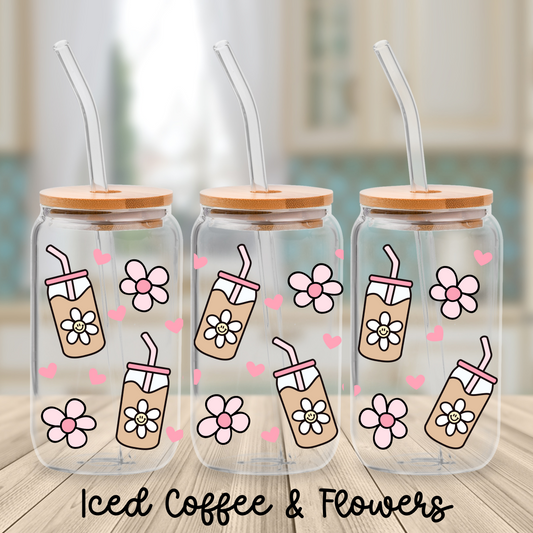 Iced Coffee & Flowers Cup