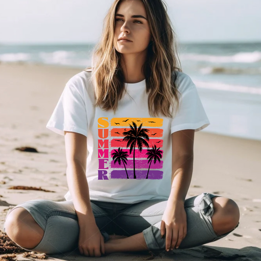 Summer Colorful Palm Trees