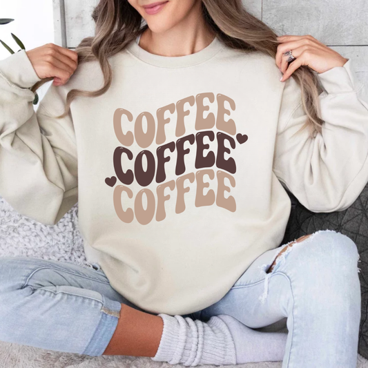 Coffee Waved Stacked Heart