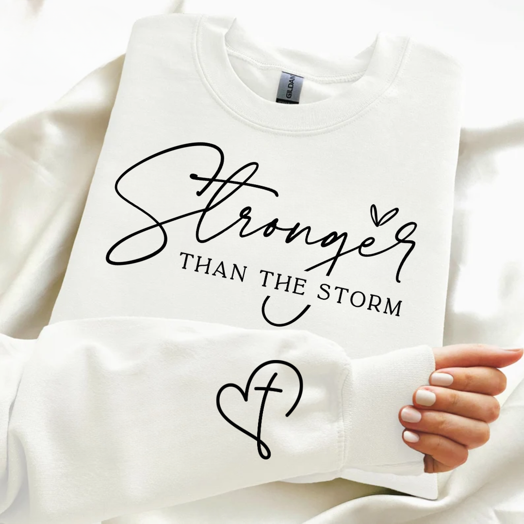 Stronger Than The Storm w/Heart Cross Sleeve