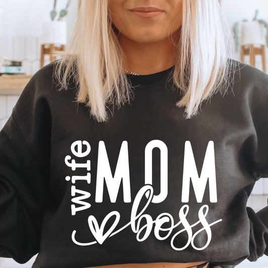 Wife Mom Boss WHITE