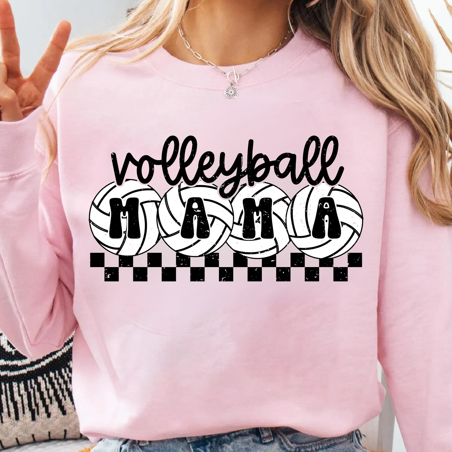 Volleyball Mama Checkered