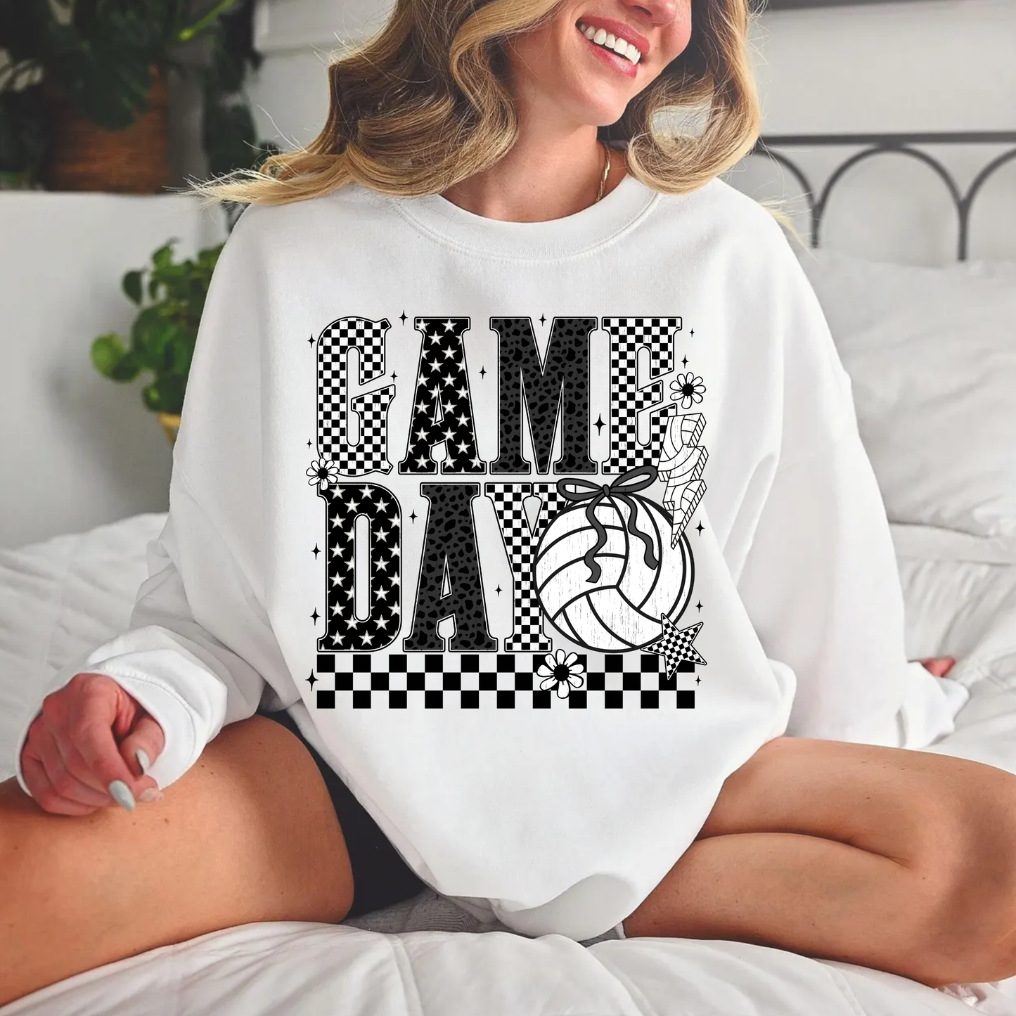 Volleyball Gameday Checkered