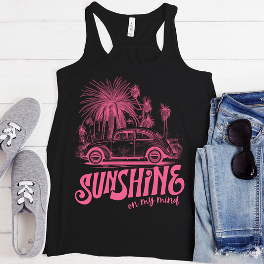 Sunshine VW Bug - Pink Distressed