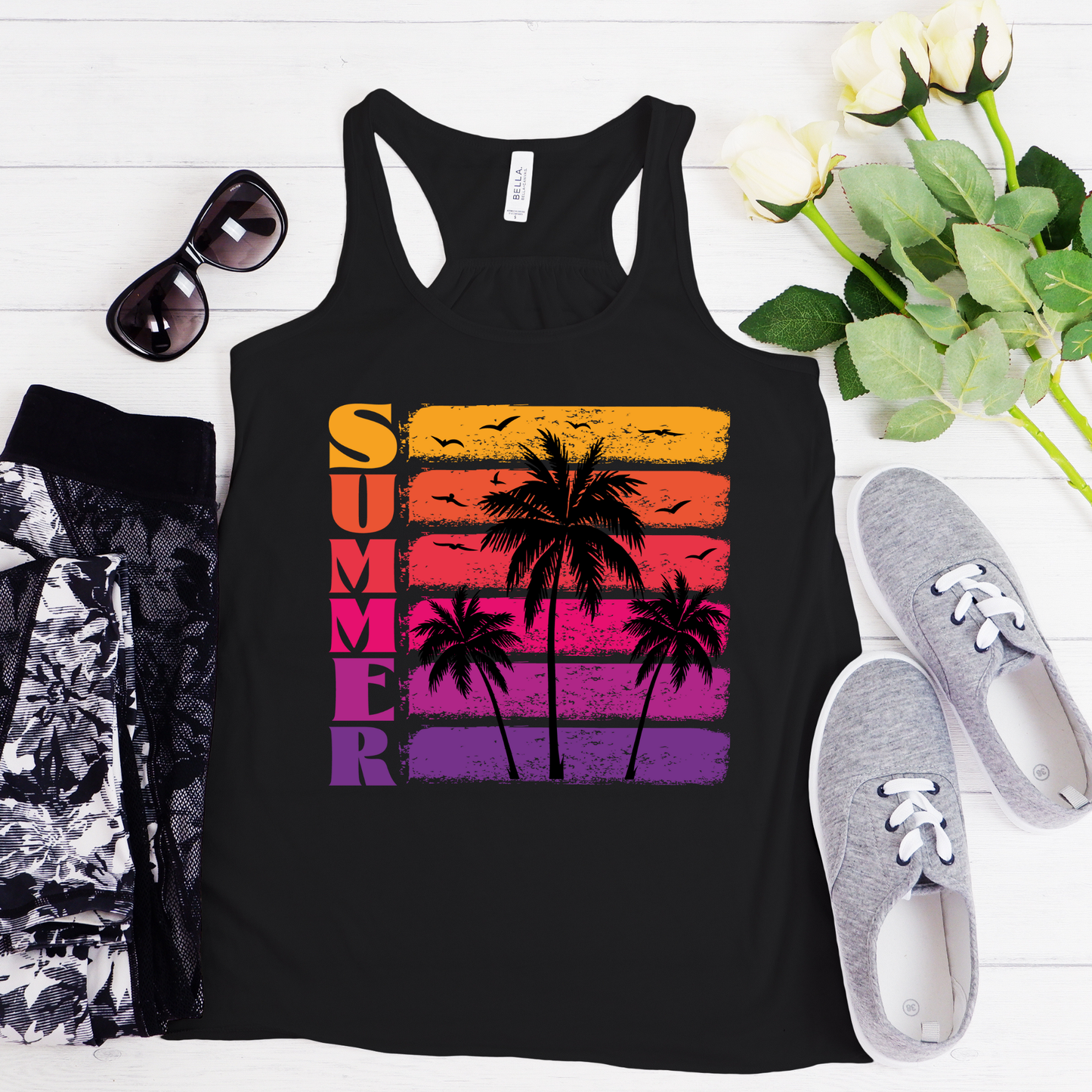 Summer Colorful Palm Trees