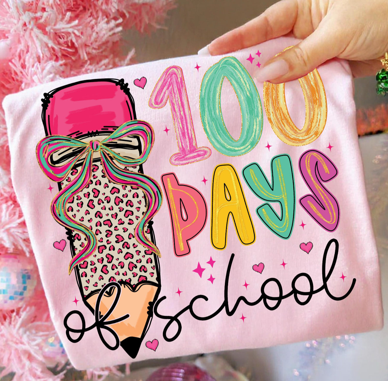 100 Days of School Pencil Bow