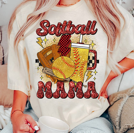Glitter Softball Mama
