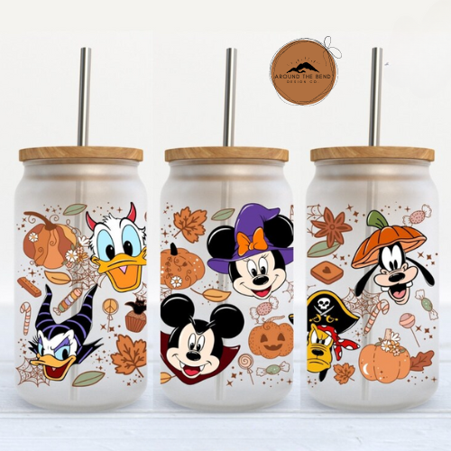 Magical Mickey Halloween - 16 oz Glass Can Cup