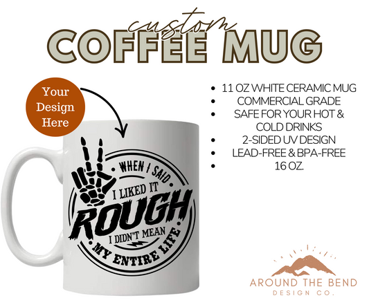 Custom 11 oz Ceramic Mug - You Choose the Design