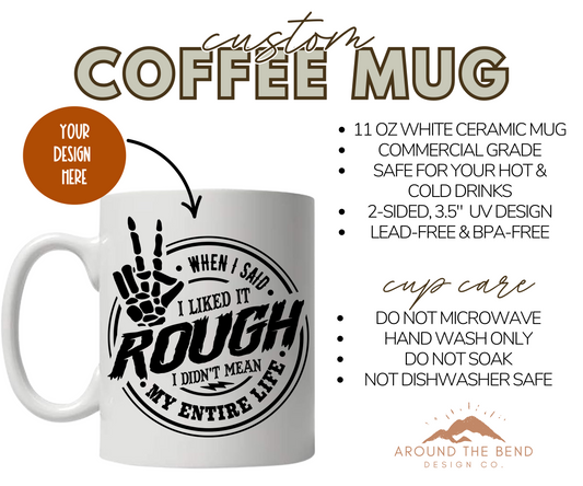 Custom 11 oz Ceramic Mug - You Choose the Design
